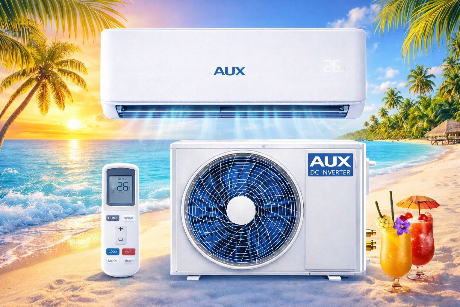 Climatiseur AUX 18000 BTU avec pose en Martinique